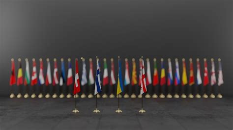 Premium Photo | NATO Member countries flags Flags of NATO members NATO ...