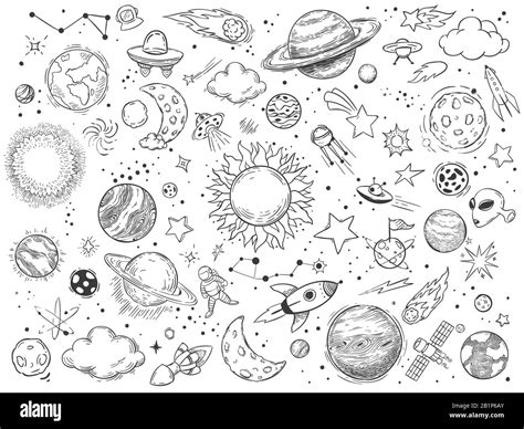 Space Doodle Astrology Doodles Sketch Space Universe Planets And Hand