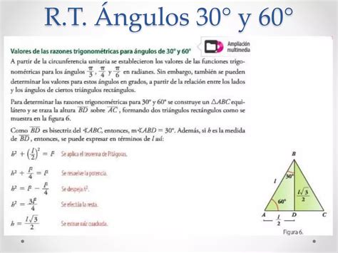 R Trigonométricas Para ángulos De 30 60 Y 45 Grados Y F T De ángulos