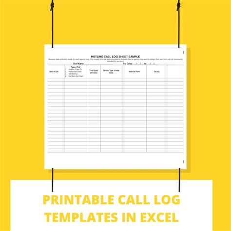 Printable Call Log Templates In Excel Artofit