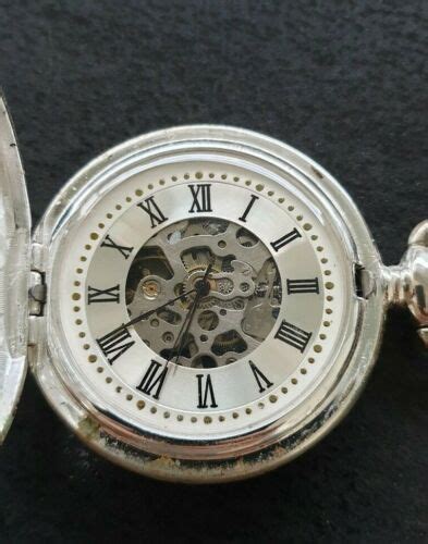 Mechanische Skelett Skeleton Taschenuhr Pocket Watch Läuft 5 6 eBay