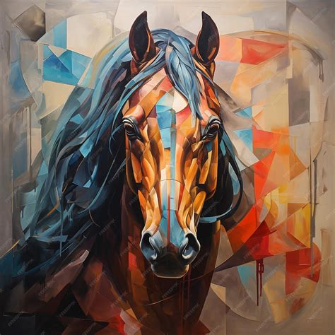 Premium Photo | Stylized oil painting of a horse face