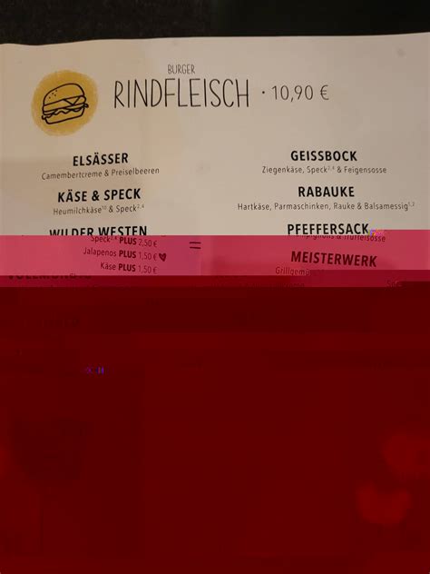 Speisekarte Von Hans Im Gl Ck Burgergrill Bar Bonn Clemens August