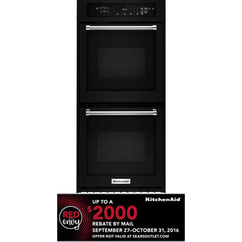 Kitchenaid Kodc304ebl 24 Double Wall Oven W True Convection Black Appliances Wall Ovens