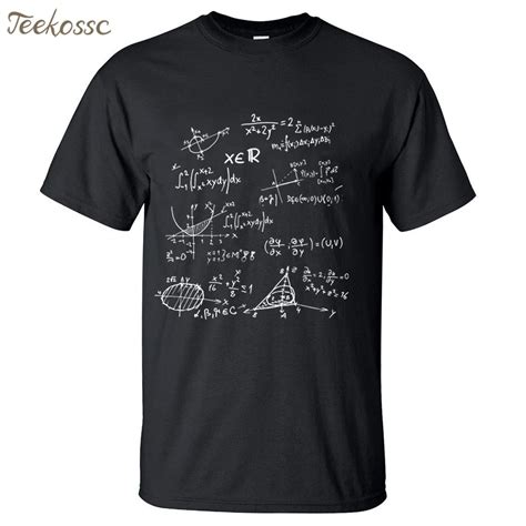 White T Shirt Math Formulas Science Shirt Men 2018 Summer 100 Cotton T