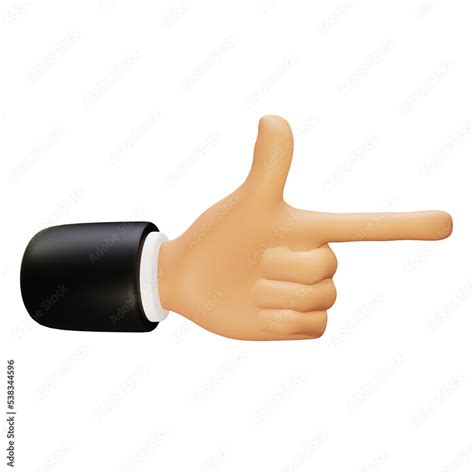 Right pointing hand gestures. Hand gestures 3D Stock Illustration ...