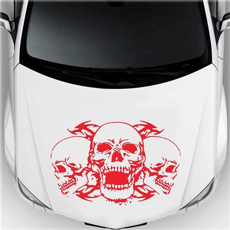 puloru skull car hood sticker hood decal cool exterior decoration