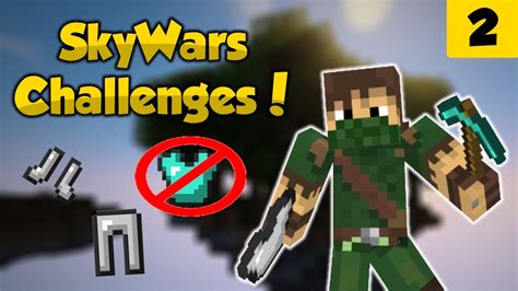 Minecraft Skywars Challenges No Diamond Armor Or Weapons Youtube