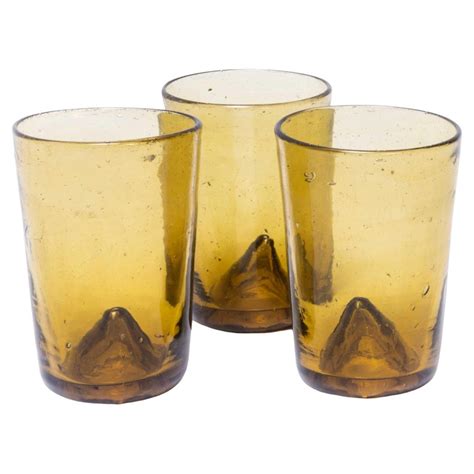 Moroccan Mouth Blown Ochre Fine Tumbler For Sale At 1stdibs