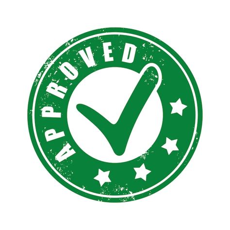 Premium Vector Approved Rubber Stamp Round Shape With Check Mark