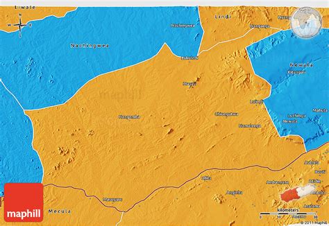 Political 3D Map of Masasi