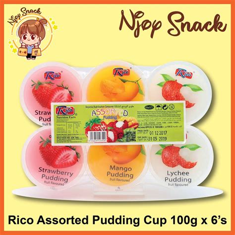 100g X 6s Rico Assorted Pudding Cup Mix Flavour Shopee Malaysia