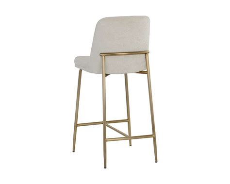 Sunpan Ikon Zeke Counter Stool Antique Brass Bergen Ivory