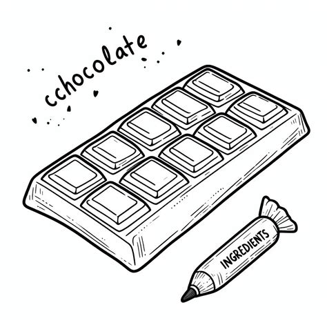 Desenhos para colorir Barra de chocolate | Ver e Fazer