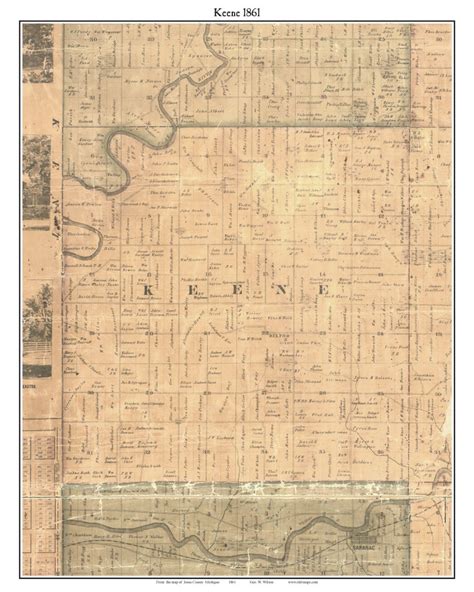 Keene Old Town Map With Homeowner Names Michigan Etsy