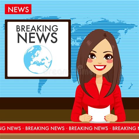 Young Woman Tv Newscaster Stock Vector Illustration Of Reporter 70150368