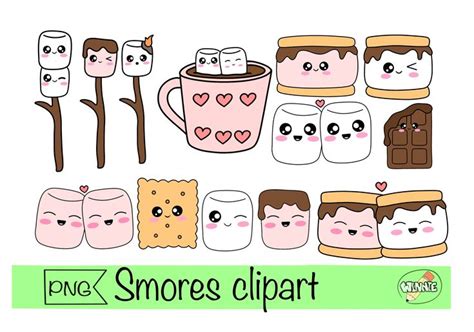 The Smores Clipart Set Includes Marshmallows Cookies And Coffee