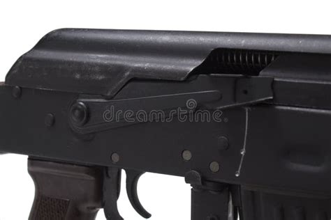 Tiro Em Detalhe Do Rifle Kalashnikov Akm Avtomat Kalashnikova