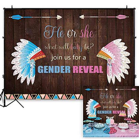 Funnytree 7x5ft Boho Gender Reveal Backdrop Girl Or Boy Pink Blue Baby