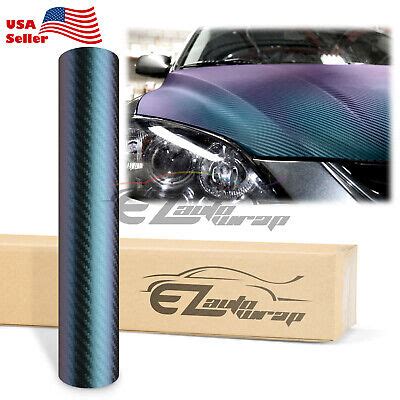 2pcs 4 X8 Sample Chameleon 3D Carbon Fiber Matte Purple Teal Car Vinyl