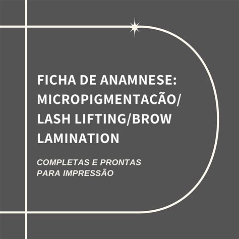 Kit De Ficha De Anamnese Micropigmenta O Lash Lifting Brow Lamination