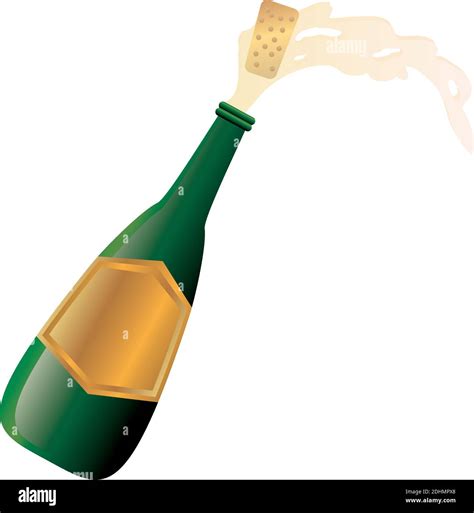 Champagne Bottle Explosion Celebration Party Vector Illustration Stock