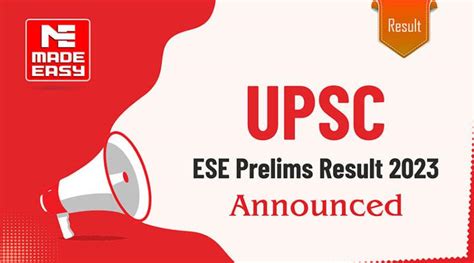 Upsc Ese Prelims Result 2023 Announced Made Easy Blog