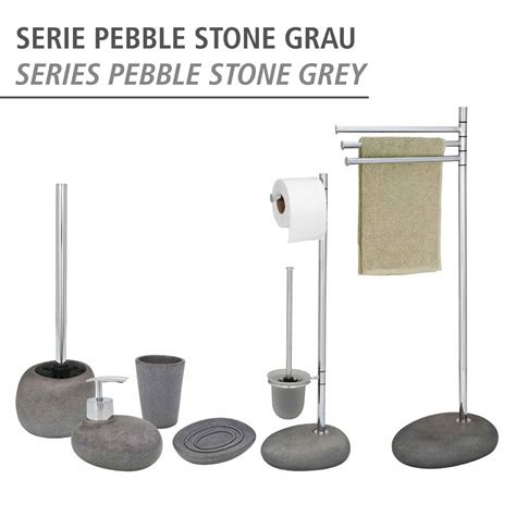 Wenko Bad Accessoire Set Pebble Stone Grey 3 Teilig 514568