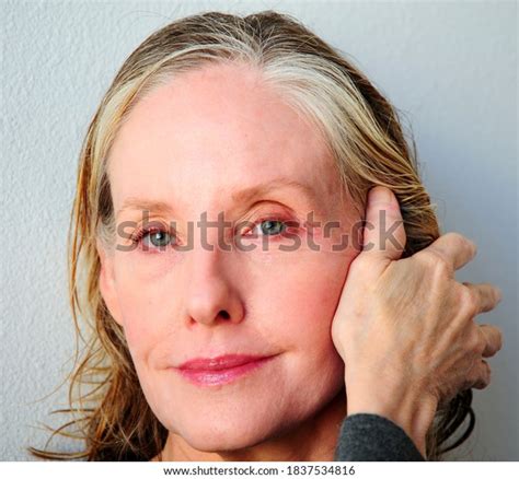 Mature Female Blond Beauty Fashion Model Stock Photo