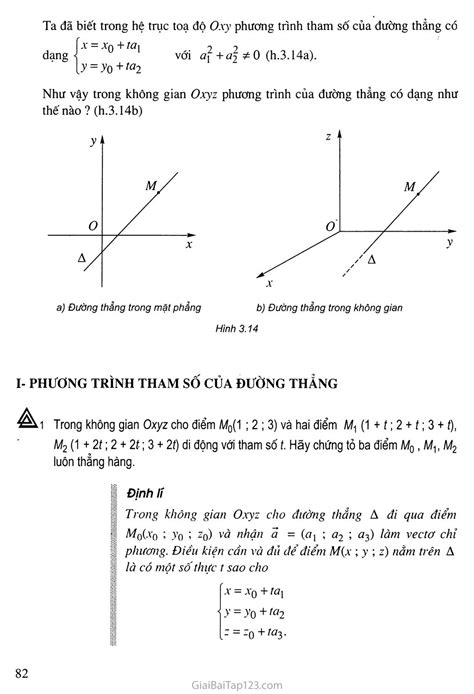 SGK Hình Học 12 - Bài 3. Phương trình đường thẳng trong không gian