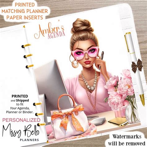 Personalized Planner Girl Boss Babe Agenda Dashboard Or Cover Set For Your Planner In Sizes PM