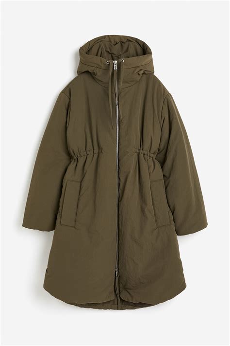 Mama Padded Parka Dark Khaki Green Ladies Handm Gb