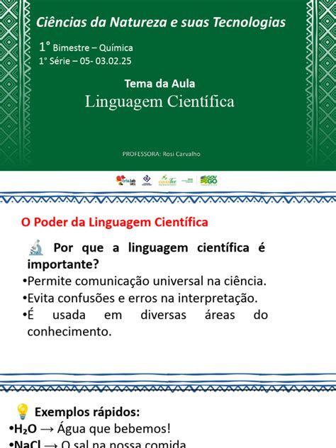 O Que É Linguagem Científica - Importância da Linguagem Científica na Química | PDF | Água | Química