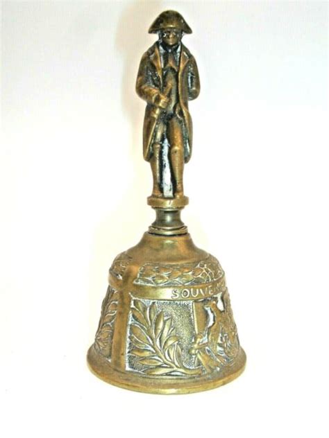 Vintage Brass Bell Souvenir De Waterloo Napoleon 5 5 Inches Tall Ebay