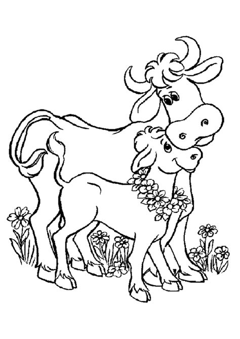 Coloriage Vache Veau Sur Hugolescargot