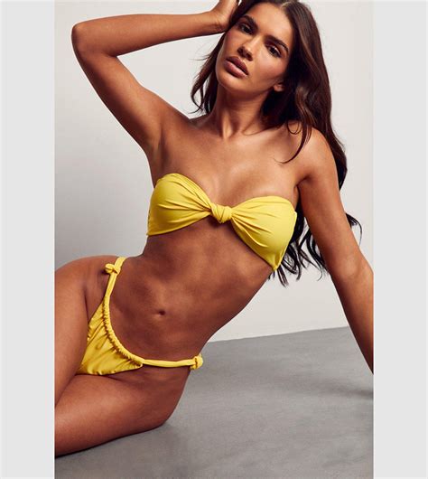 Buy MissPap Knot Front Bandeau Bikini Top In Yellow 6thStreet Kuwait