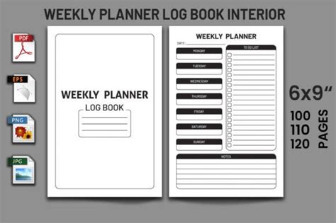 Weekly Toothbrush Planner KDP Interior Graphic By MB Graphics