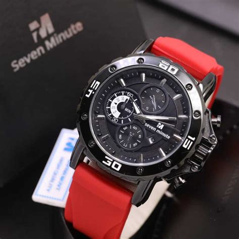 Jual Jam Tangan Seven Minute Original Rubber Chrono Off Box Sesuai Merk