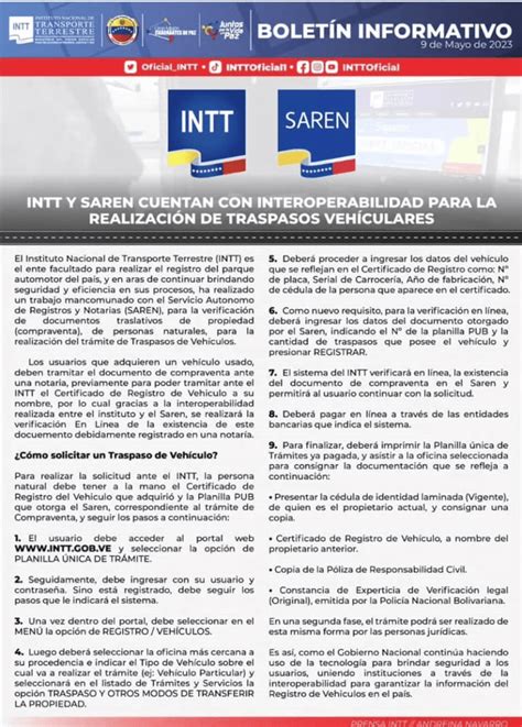 Bolet N Intt Y Saren Cuentan Con Interoperatividad Para Traspaso De