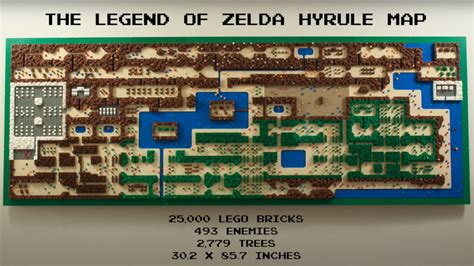 THE LEGEND OF ZELDA Hyrule Map From The Original NES Game Recreated ...