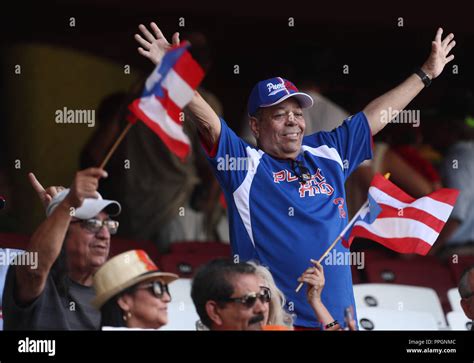 Afición de Puerto Rico durante el Partido de Beisbol de la Serie del