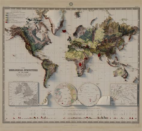 Renovated Geologic Map of the World, originally from 1855 - Created with QGIS & Blender : r ...