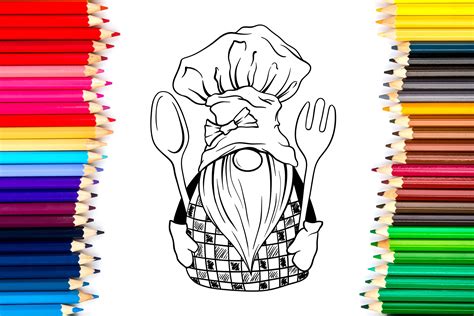 Kitchen Gnomes Digital Stamps Gnomes Black And White 1090825