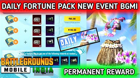 Daily Fortune Pack Battleground Mobile India 🔥 New Event Bgmi 🔥 New Uc