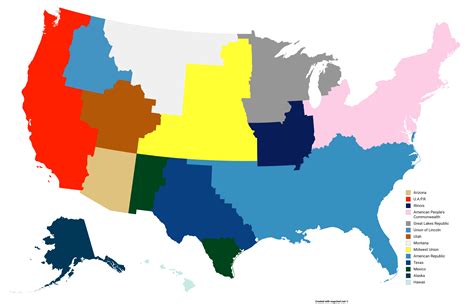 My (tried) map of the United States of the Hoi4 mod 'Red World' : MapPorn