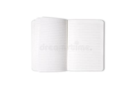 Blank Open Office Notepad Or Notebook Isolated On White Background