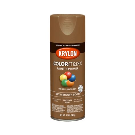 KRYLON K05559007 COLORmaxx Spray Paint Satin Brown 12 Oz Aerosol Can