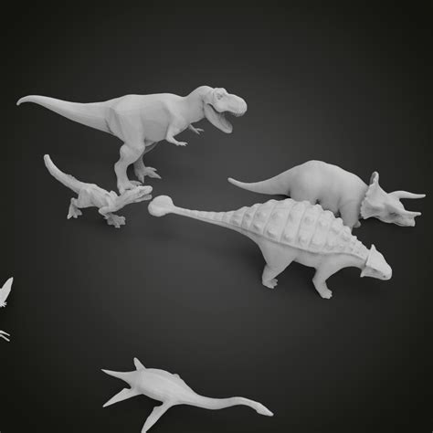 Archivo Stl Gratuito Paquete De Dinosauriosobjeto Imprimible En D