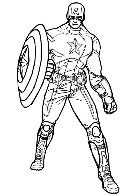 Desenhos de Capitão America para Colorir Pintar e Imprimir