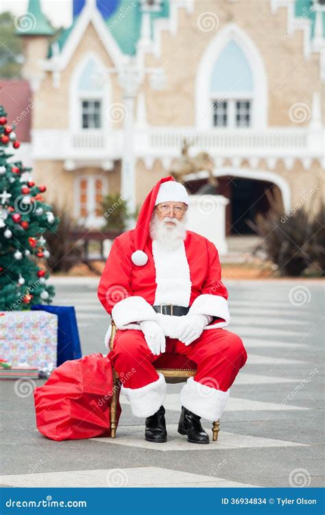 Santa Claus Sitting In Courtyard Stock Photo Image Of Length Adult